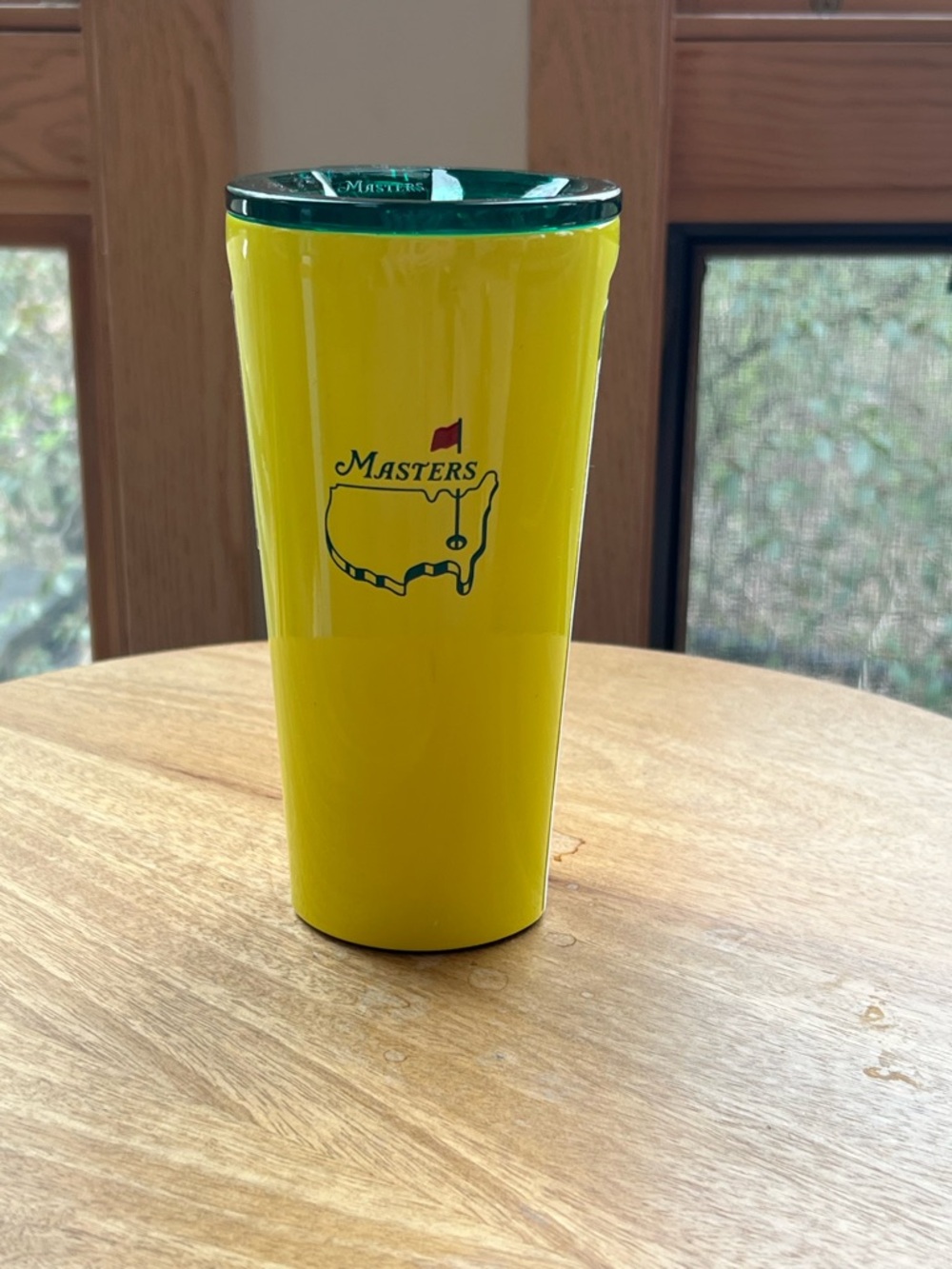 Masters Yellow Travel Tumbler with Green Lid
